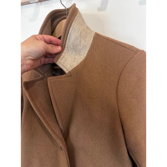 Abercrombie & Fitch Wool Blend Dad Coat Camel Tan Long Size XS Extra Small - Picture 9 of 12